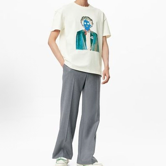 lv louis vuitton neon character print short sleeve t-shirt
